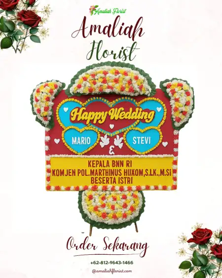 Papan Bunga Pernikahan Pelang Kenidai